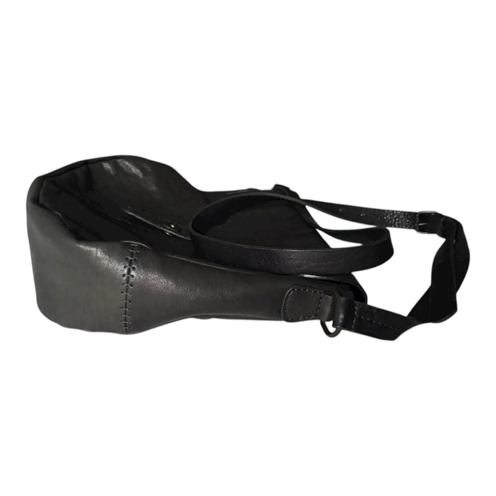 Johnny Farah crossbody medium size adjustable shoulder strap black leather bag - Picture 10 of 16